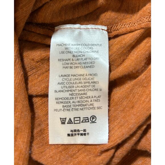 Free People Sienna Flor de Mayo Slouchy Long Sleeve T-Shirt Burnt Orange Sz S - Picture 8 of 9